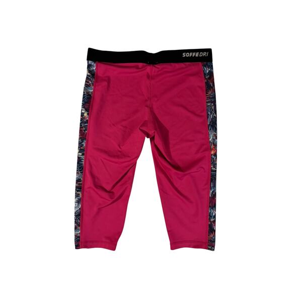 Soffe Hot Pink Abstract Capris Moisture Wicking Retro Athletic Art Large - Picture 4 of 4